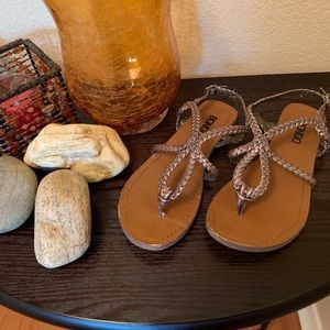 Silver braided sandals